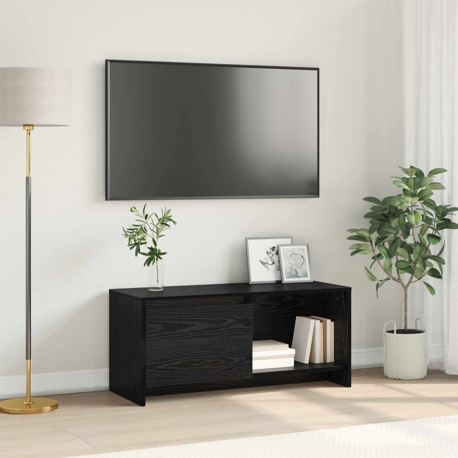 vidaXL Zestaw szafek RTV Czarny Dąb 90 x 35 x 40 cm