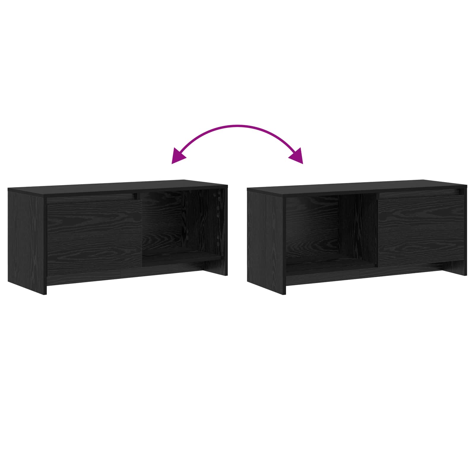vidaXL Zestaw szafek RTV Czarny Dąb 90 x 35 x 40 cm