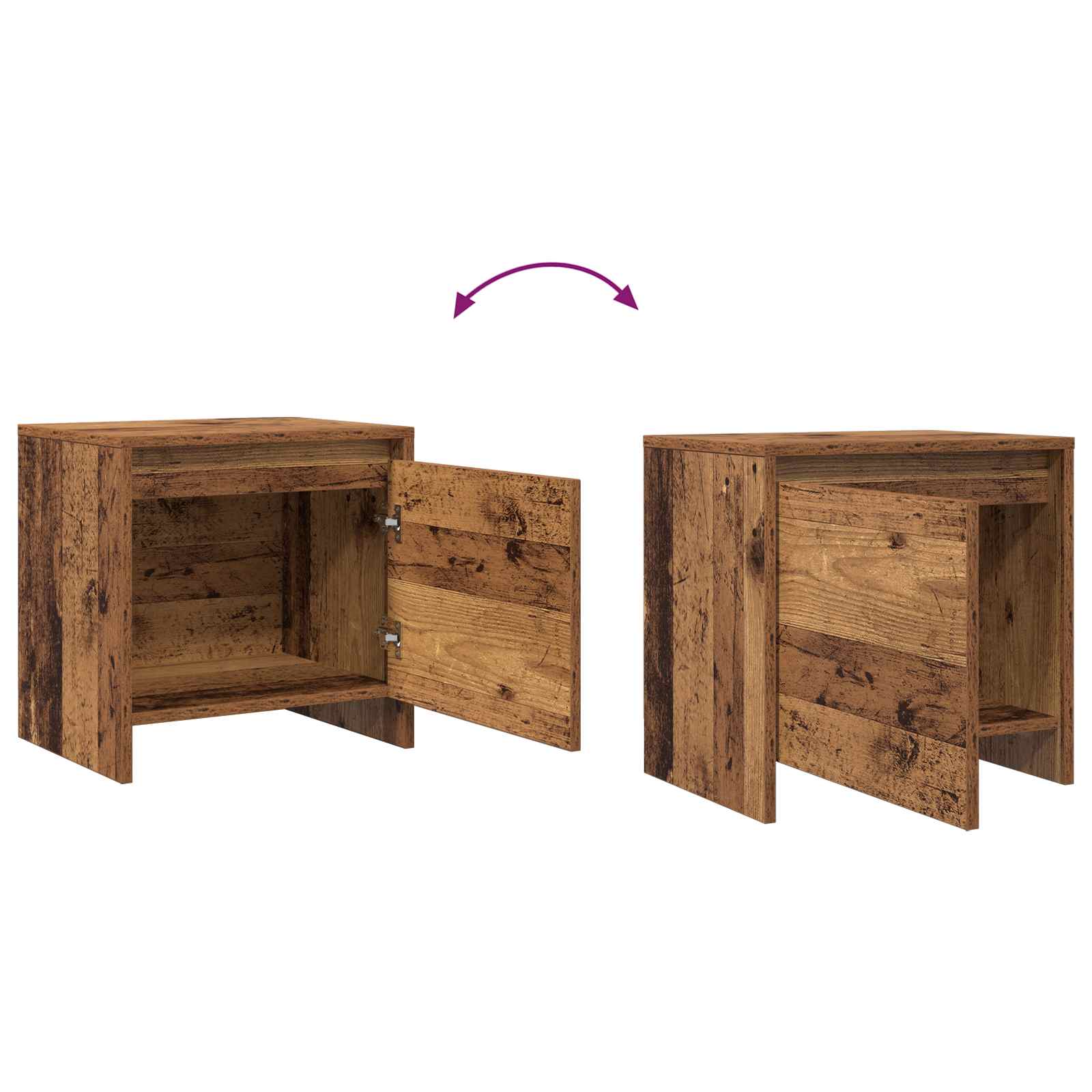 vidaXL Szafka Nocna Stare drewno 45 x 34 x 44,5 cm