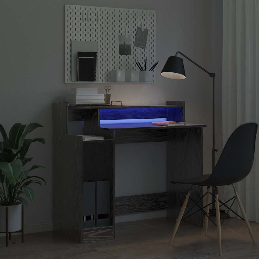 vidaXL Biurko Czarny Dąb 97 x 45 x 90 cm Materiał drewnopochodny