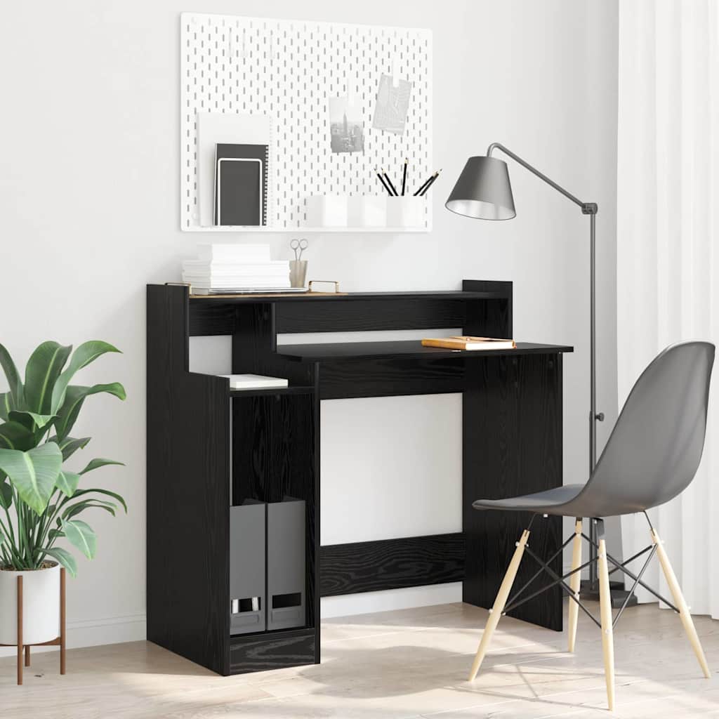 vidaXL Biurko Czarny Dąb 97 x 45 x 90 cm Materiał drewnopochodny