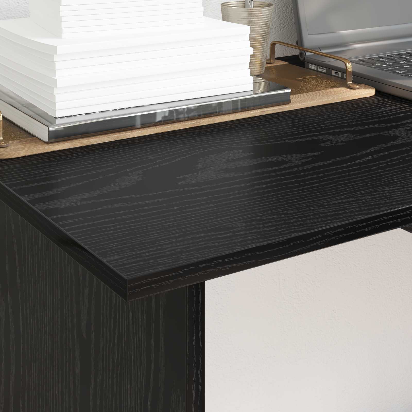 vidaXL Biurko Czarny Dąb 100 x 50 x 76 cm Materiał drewnopochodny