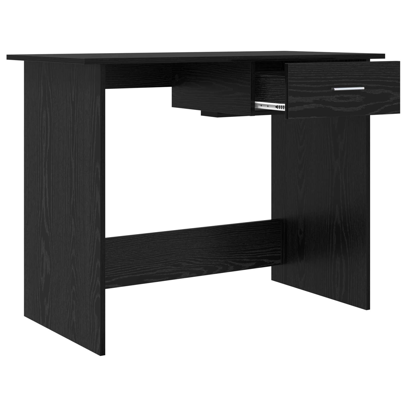 vidaXL Biurko Czarny Dąb 100 x 50 x 76 cm Materiał drewnopochodny