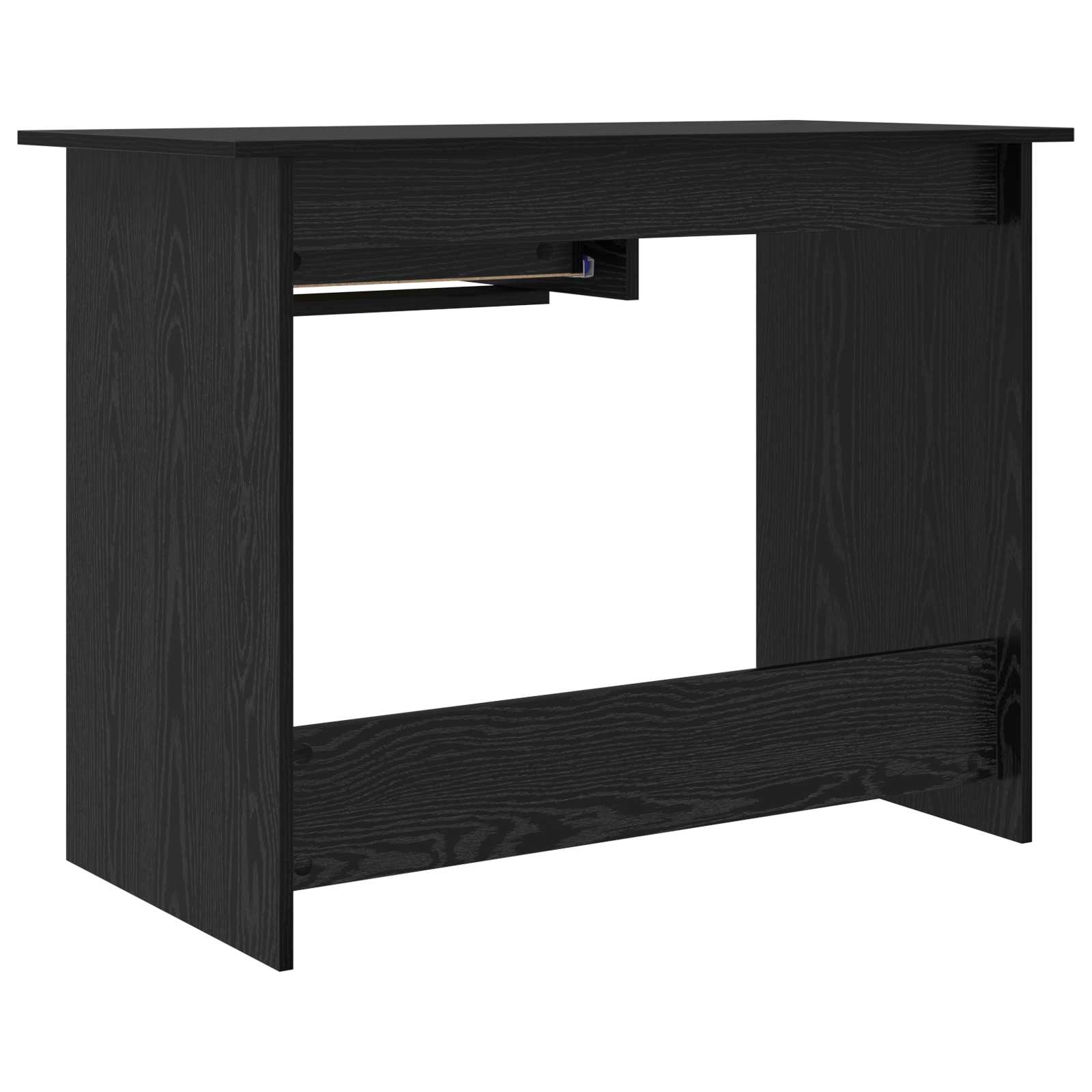 vidaXL Biurko Czarny Dąb 100 x 50 x 76 cm Materiał drewnopochodny