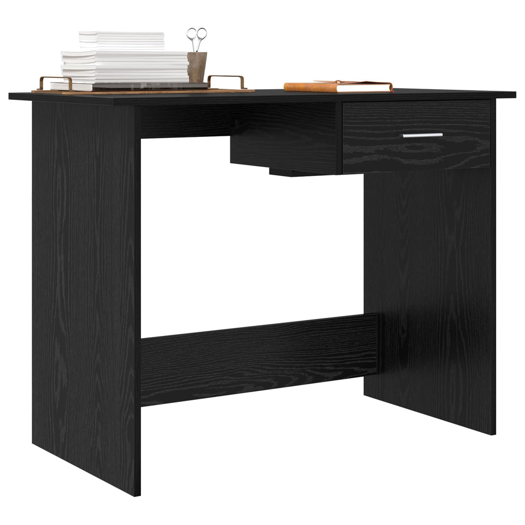 vidaXL Biurko Czarny Dąb 100 x 50 x 76 cm Materiał drewnopochodny