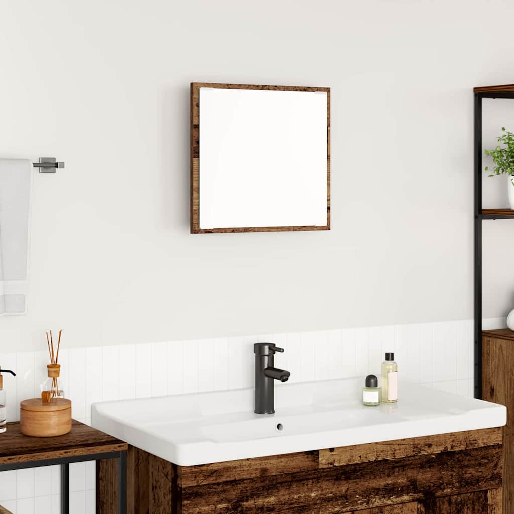 vidaXL Lustro łazienkowe LED Z lustrem Stare drewno 40 x 37 x 8.5 cm