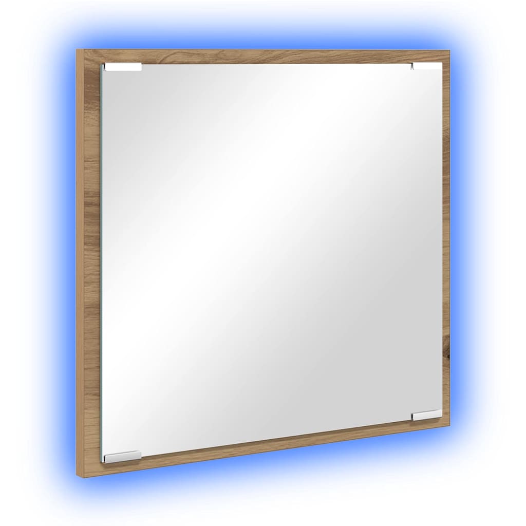 vidaXL Lustro łazienkowe LED Dąb rzemieślniczy 40 x 37 x 8.5 cm