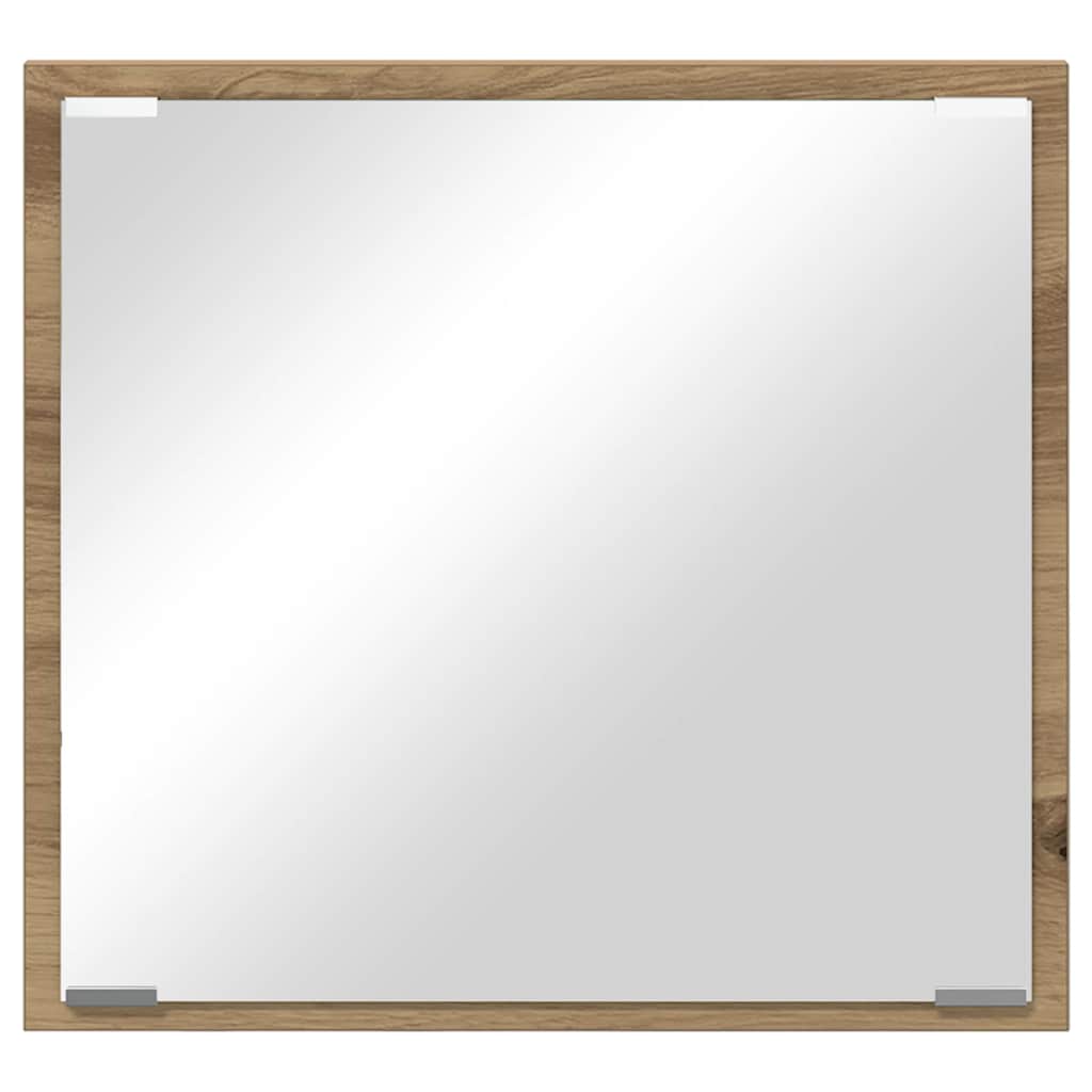vidaXL Lustro łazienkowe LED Dąb rzemieślniczy 40 x 37 x 8.5 cm