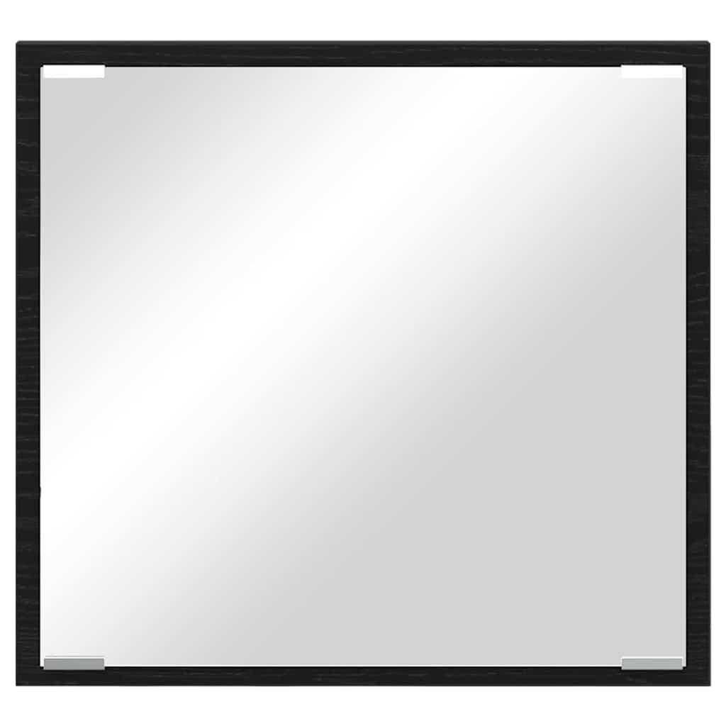 vidaXL Lustro łazienkowe LED Z lustrem Czarny Dąb 40 x 37 x 8.5 cm