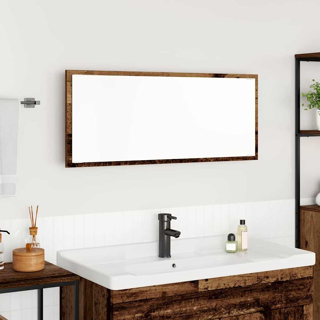 vidaXL Lustro Stare drewno 90 x 8,5 x 37 cm Materiał drewnopochodny