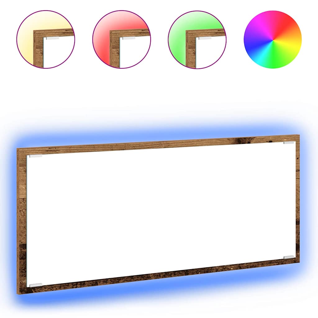 vidaXL Lustro Stare drewno 90 x 8,5 x 37 cm Materiał drewnopochodny