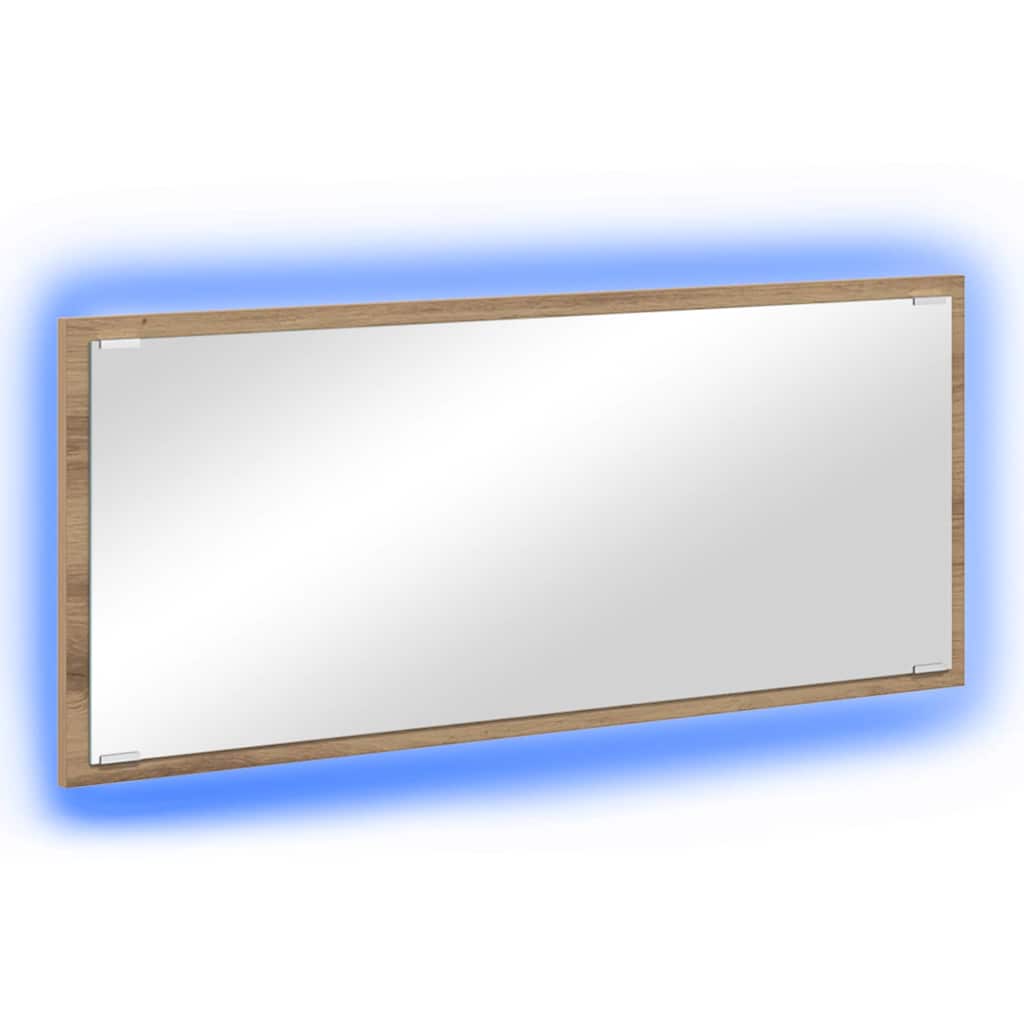 vidaXL Lustro Ze LED Lights Dąb rzemieślniczy 90 x 8,5 x 37 cm