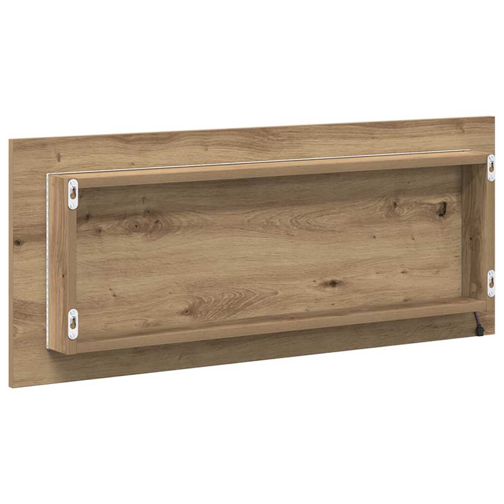 vidaXL Lustro Ze LED Lights Dąb rzemieślniczy 90 x 8,5 x 37 cm