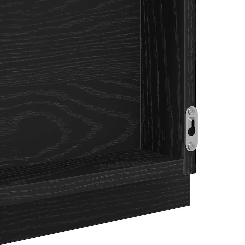 vidaXL Lustro Czarny Dąb 90 x 8,5 x 37 cm Materiał drewnopochodny