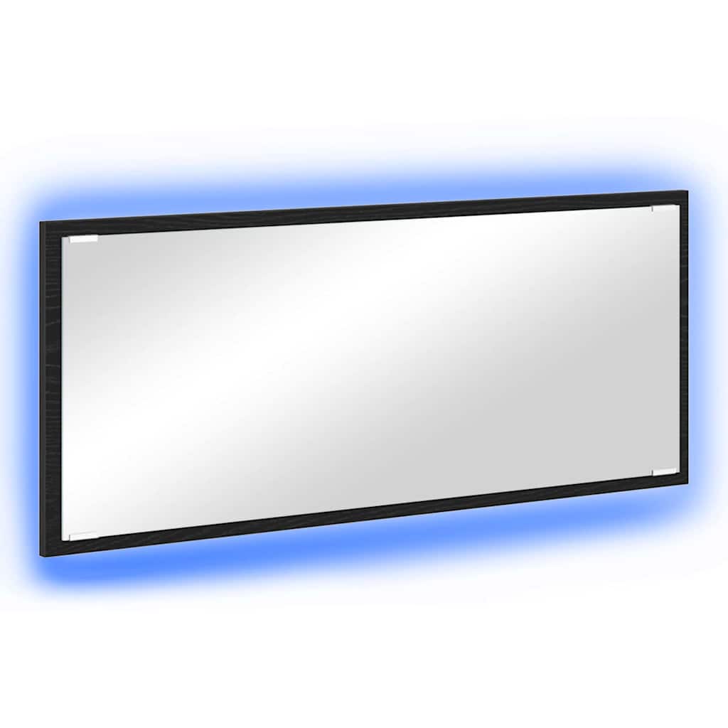 vidaXL Lustro Czarny Dąb 90 x 8,5 x 37 cm Materiał drewnopochodny