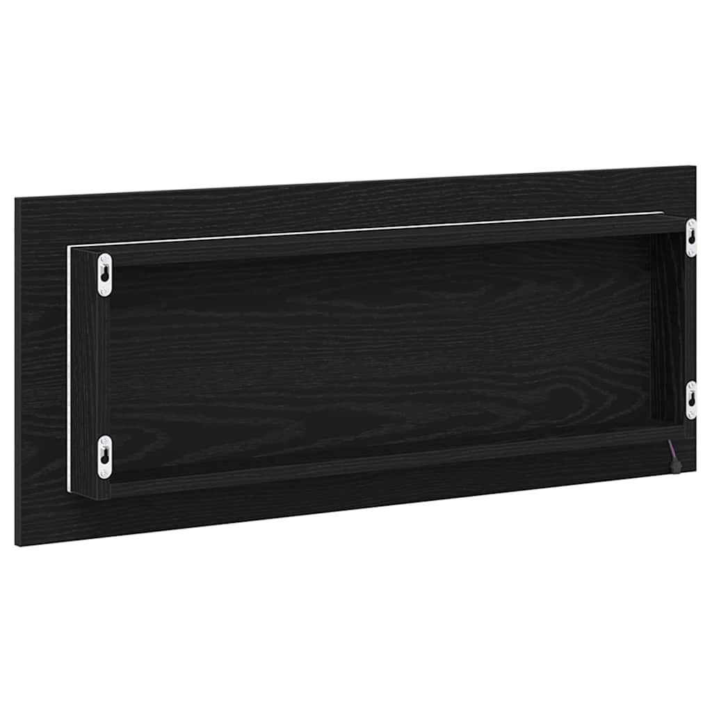 vidaXL Lustro Czarny Dąb 90 x 8,5 x 37 cm Materiał drewnopochodny