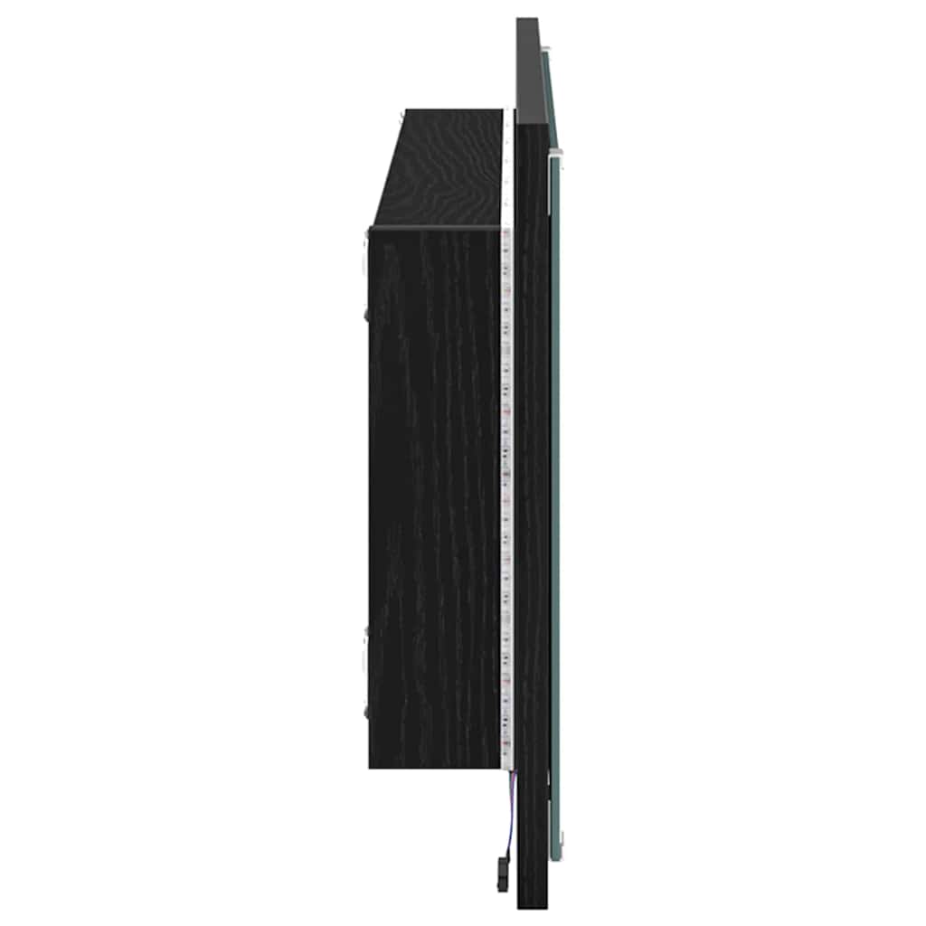 vidaXL Lustro Czarny Dąb 90 x 8,5 x 37 cm Materiał drewnopochodny
