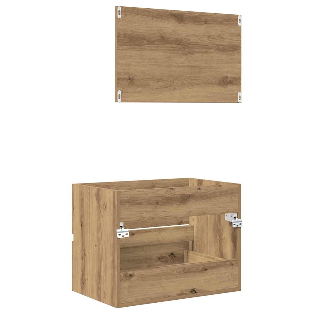 vidaXL Zestaw mebli łazienkowych z szufladą 2 pcs Dąb rzemieślniczy