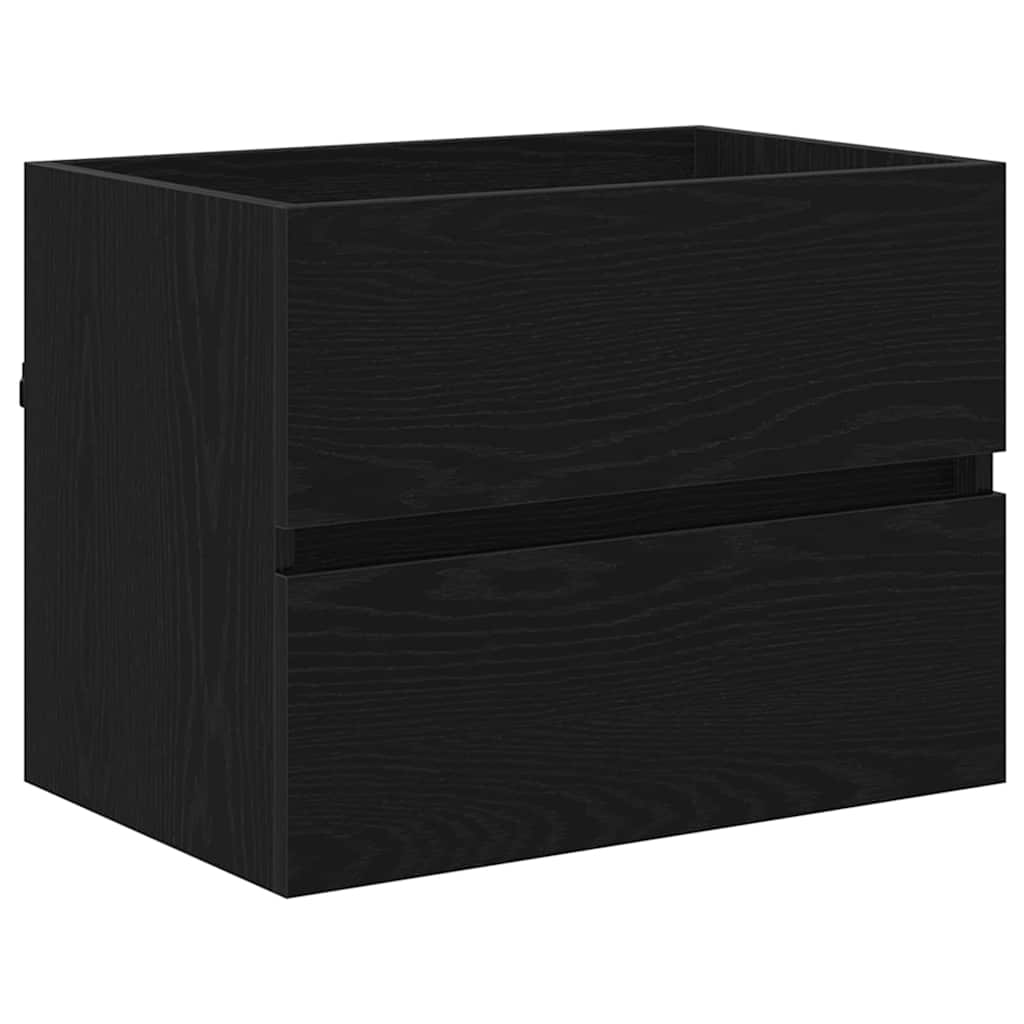 vidaXL Zestaw mebli łazienkowych z szufladą Z lustrem 2 pcs Czarny Dąb