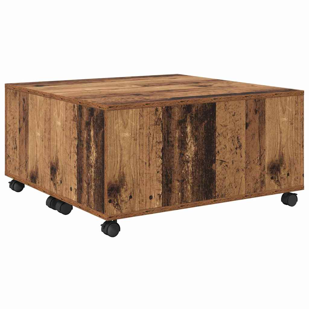 vidaXL Stolik kawowy z szufladą Stare drewno 75 x 75 x 38 cm