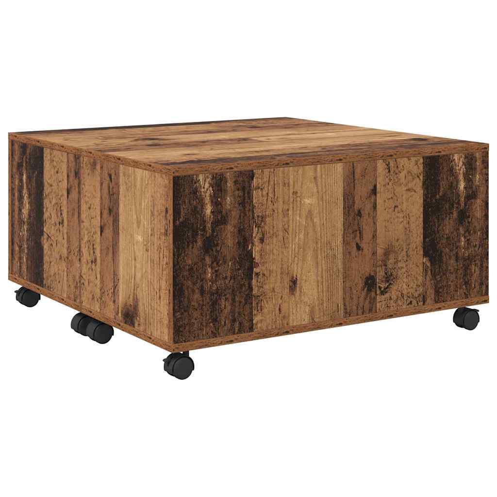 vidaXL Stolik kawowy z szufladą Stare drewno 75 x 75 x 38 cm