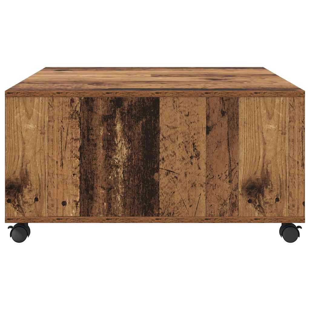 vidaXL Stolik kawowy z szufladą Stare drewno 75 x 75 x 38 cm