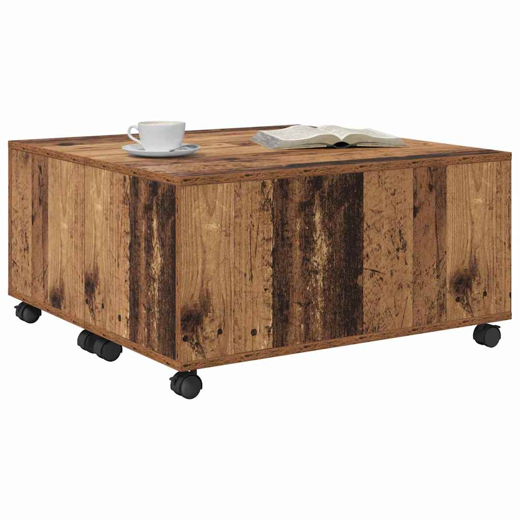 vidaXL Stolik kawowy z szufladą Stare drewno 75 x 75 x 38 cm