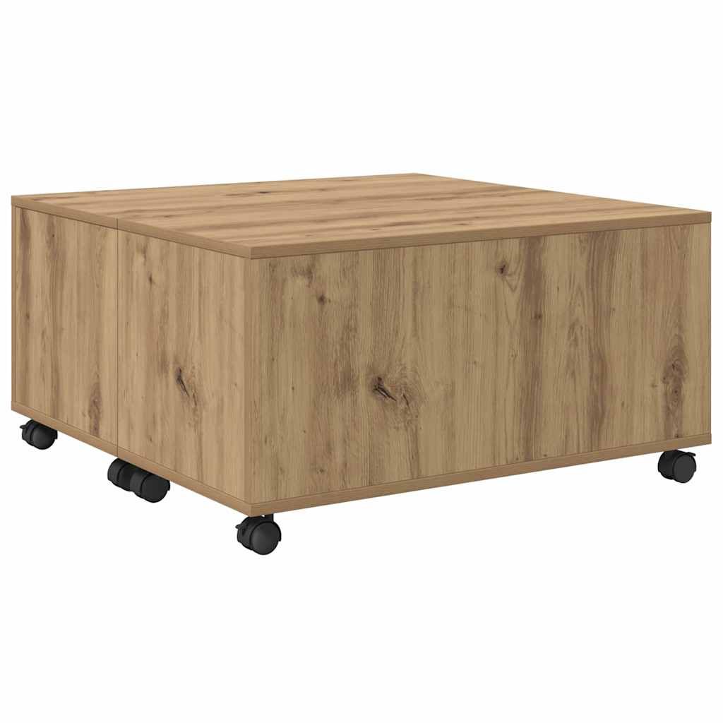 vidaXL Stolik kawowy z szufladą Dąb rzemieślniczy 75 x 75 x 38 cm