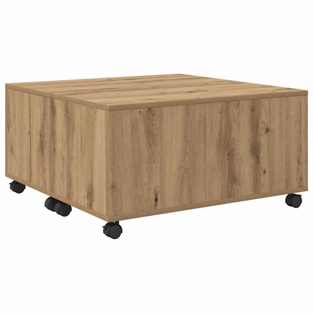 vidaXL Stolik kawowy z szufladą Dąb rzemieślniczy 75 x 75 x 38 cm