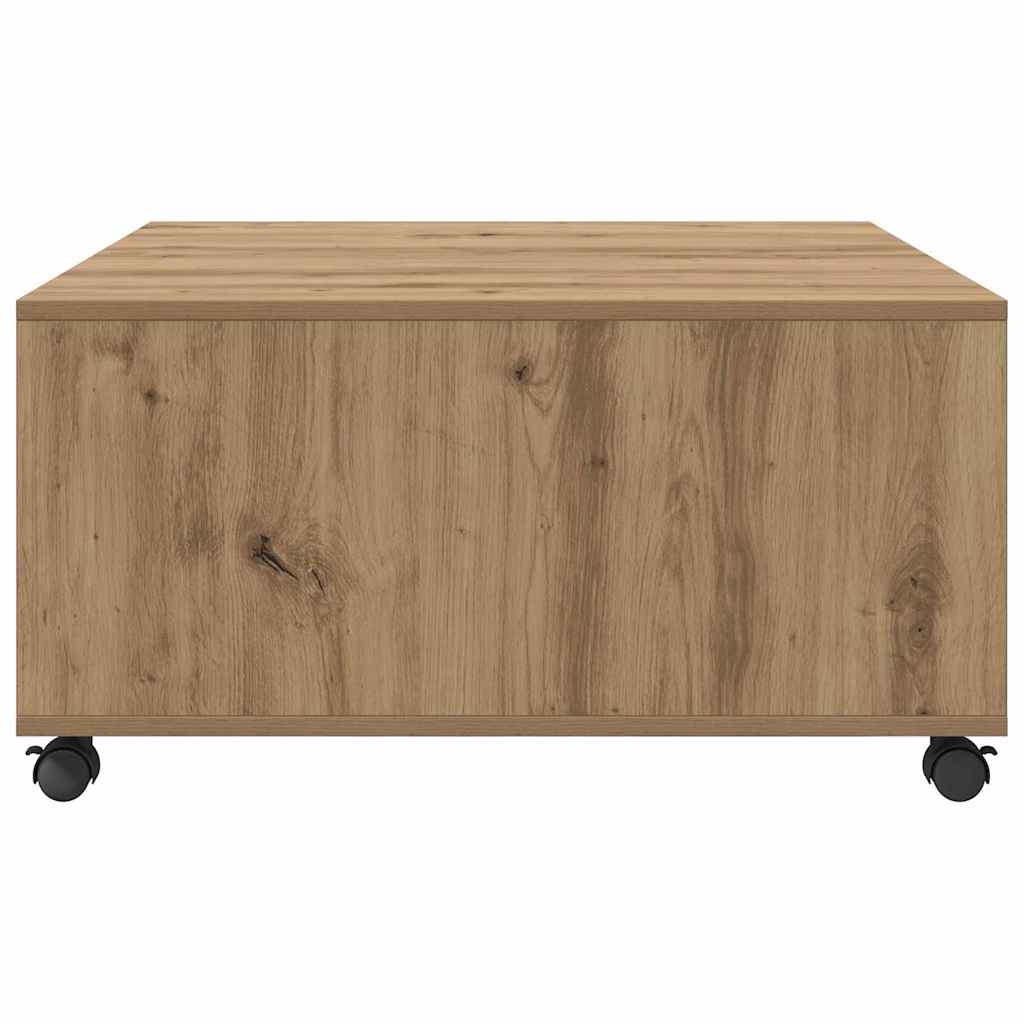 vidaXL Stolik kawowy z szufladą Dąb rzemieślniczy 75 x 75 x 38 cm