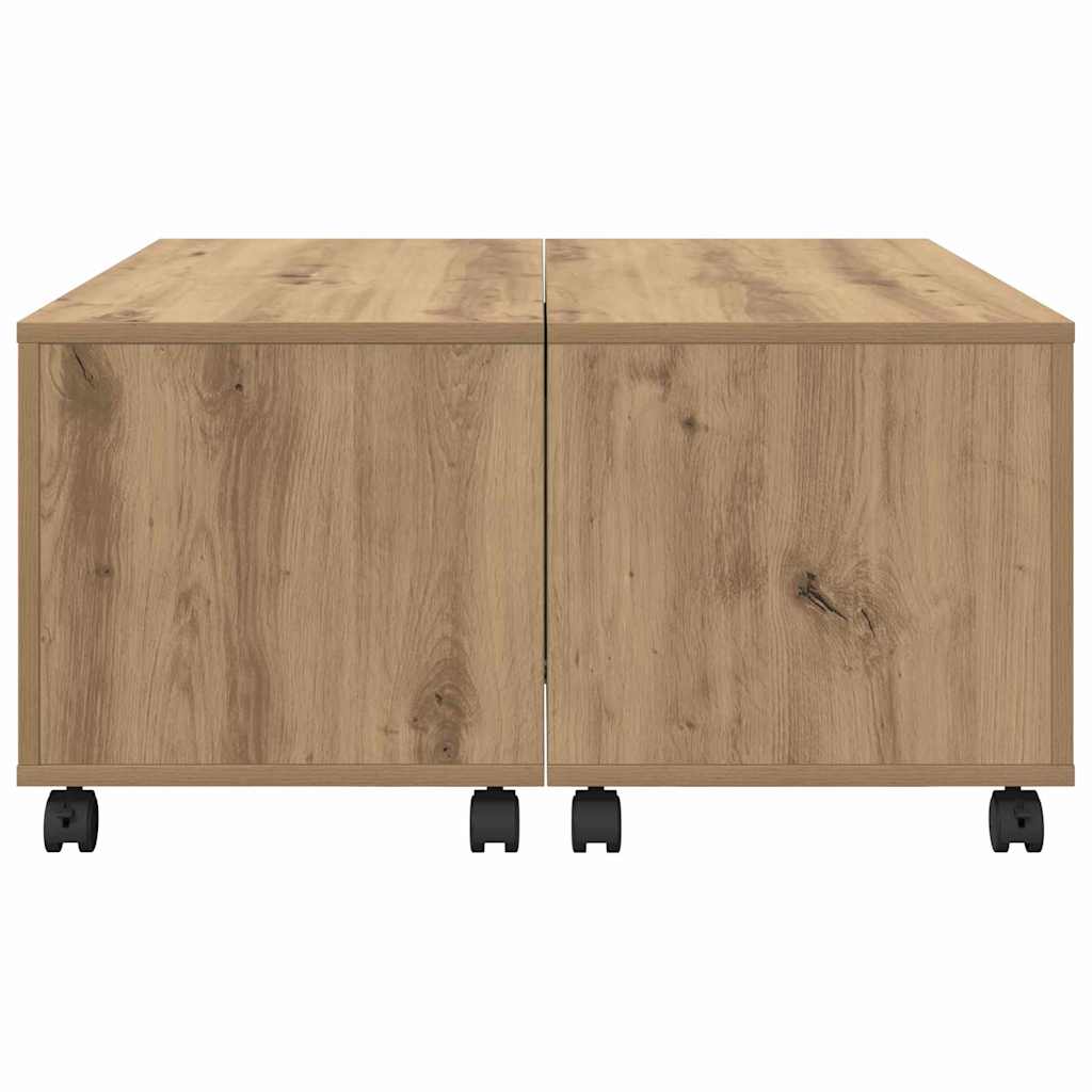 vidaXL Stolik kawowy z szufladą Dąb rzemieślniczy 75 x 75 x 38 cm