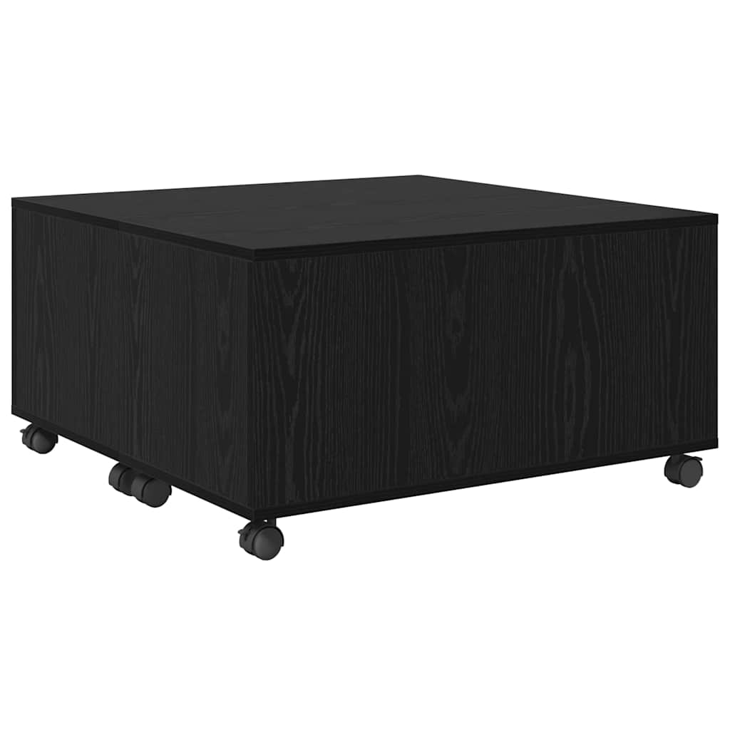 vidaXL Stolik kawowy z szufladą Czarny Dąb 75 x 75 x 38 cm