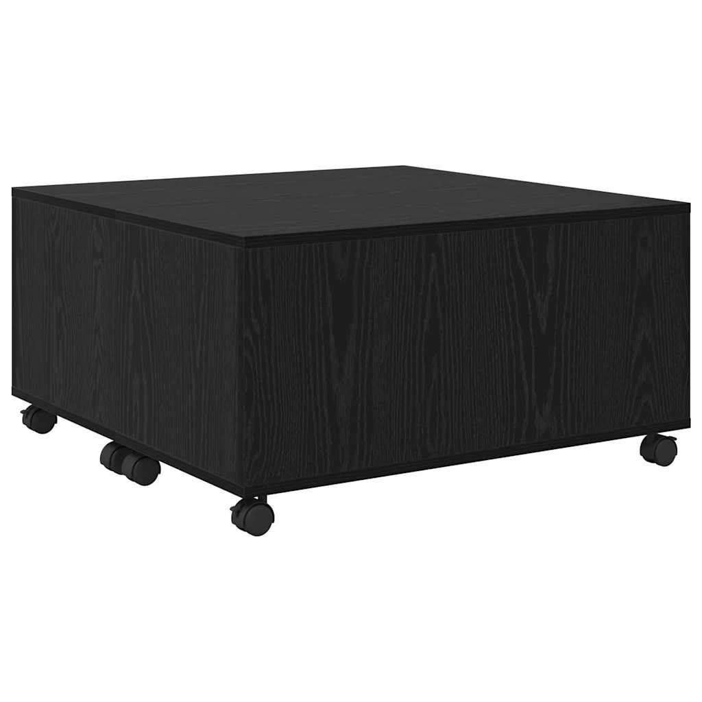 vidaXL Stolik kawowy z szufladą Czarny Dąb 75 x 75 x 38 cm