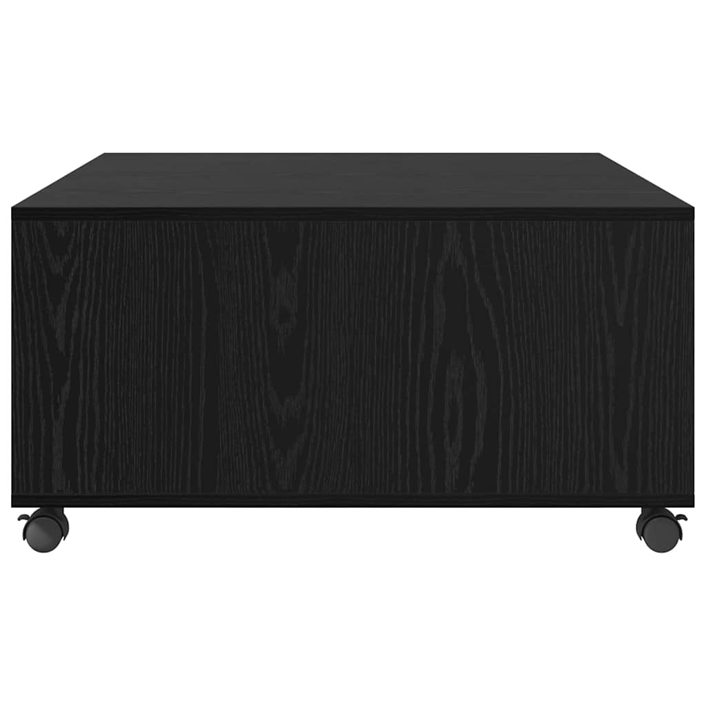 vidaXL Stolik kawowy z szufladą Czarny Dąb 75 x 75 x 38 cm