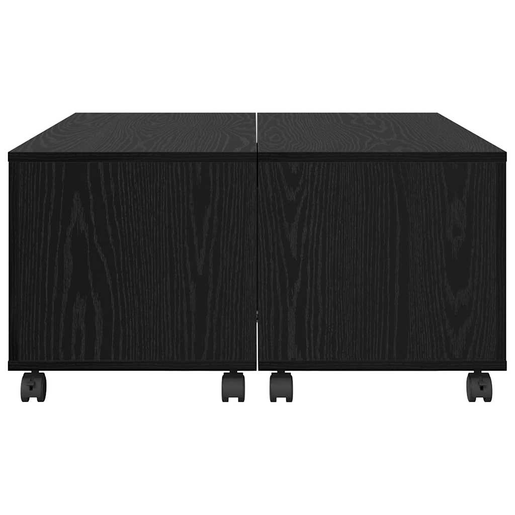 vidaXL Stolik kawowy z szufladą Czarny Dąb 75 x 75 x 38 cm