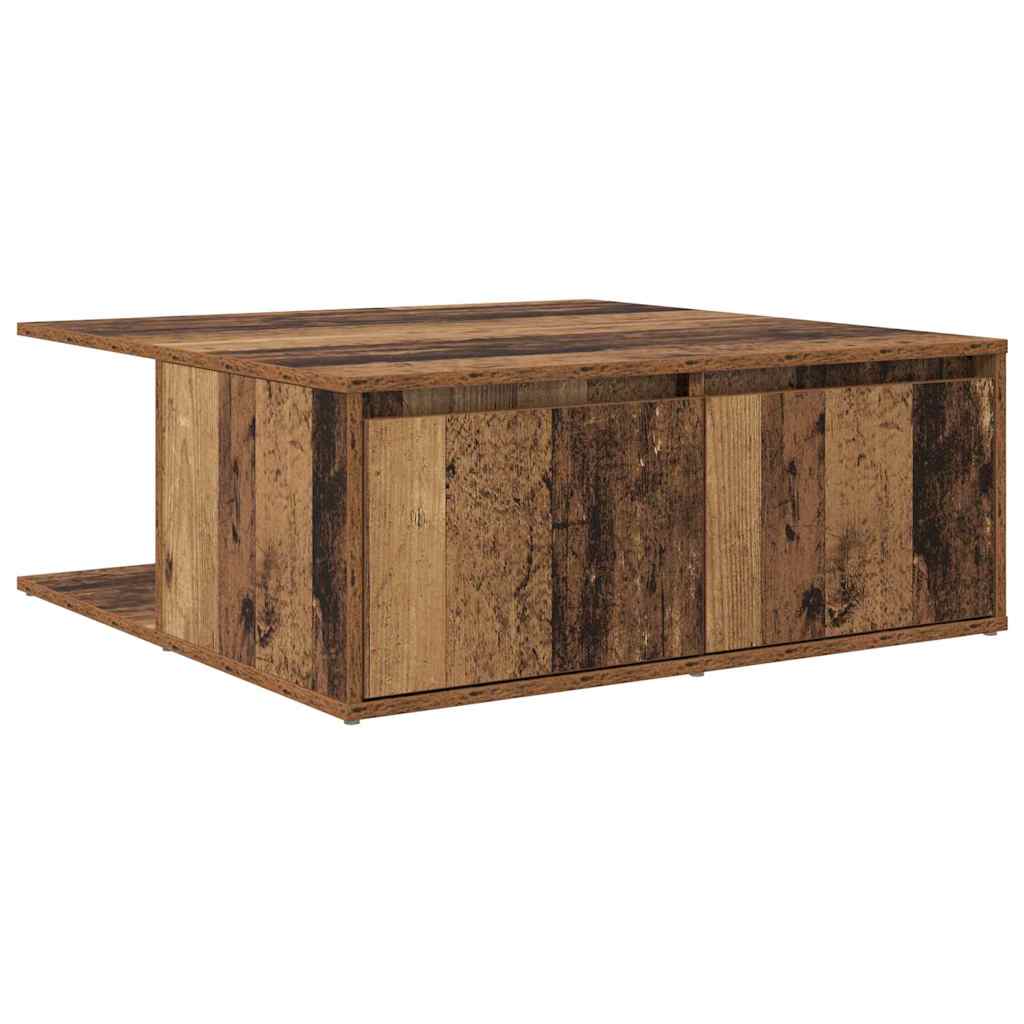vidaXL Stolik kawowy z szufladą Stare drewno 80 x 80 x 31 cm