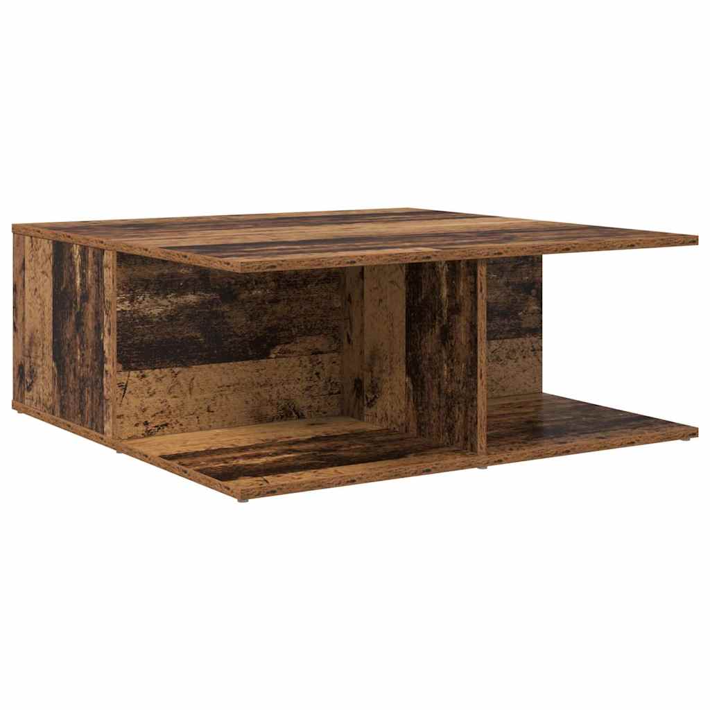 vidaXL Stolik kawowy z szufladą Stare drewno 80 x 80 x 31 cm