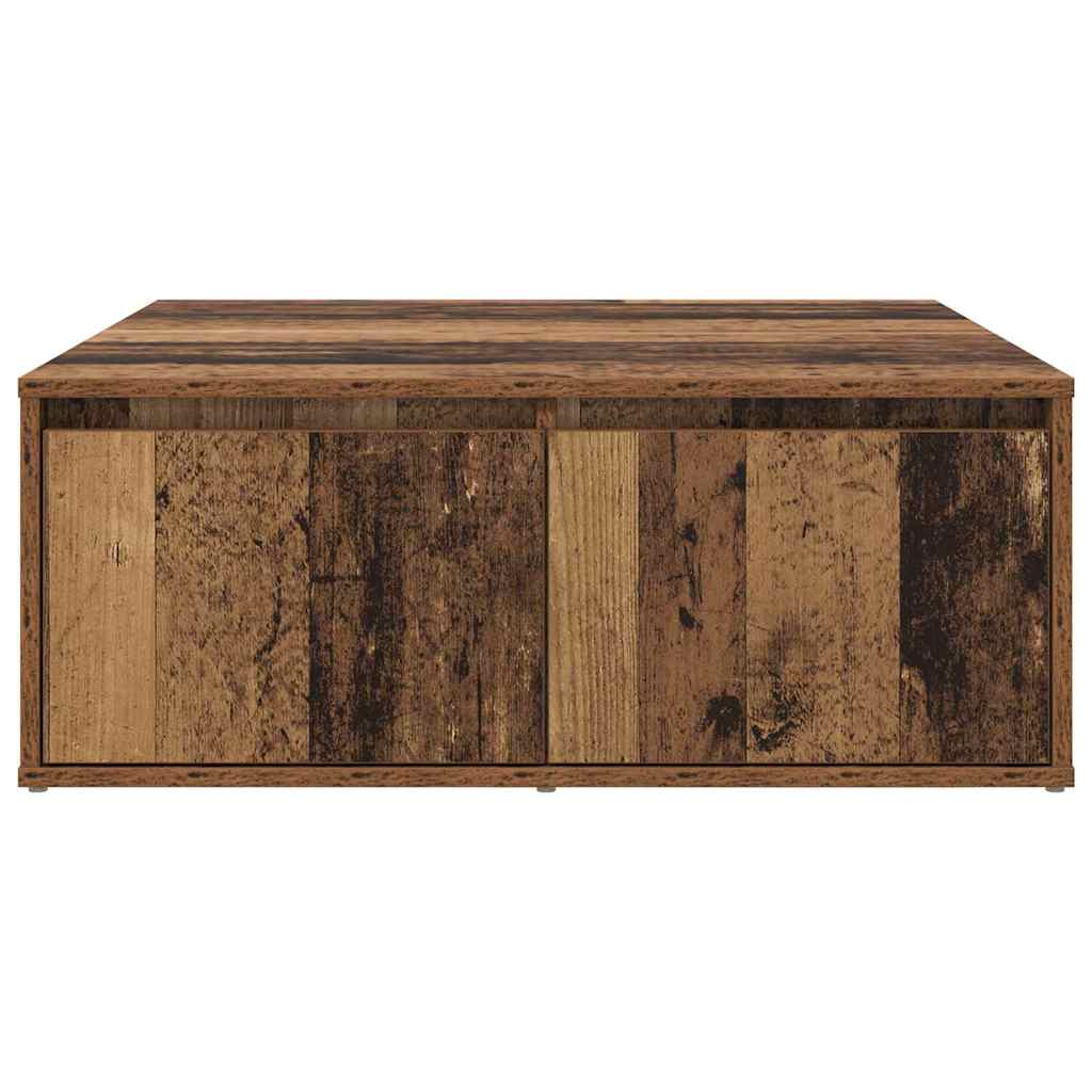 vidaXL Stolik kawowy z szufladą Stare drewno 80 x 80 x 31 cm