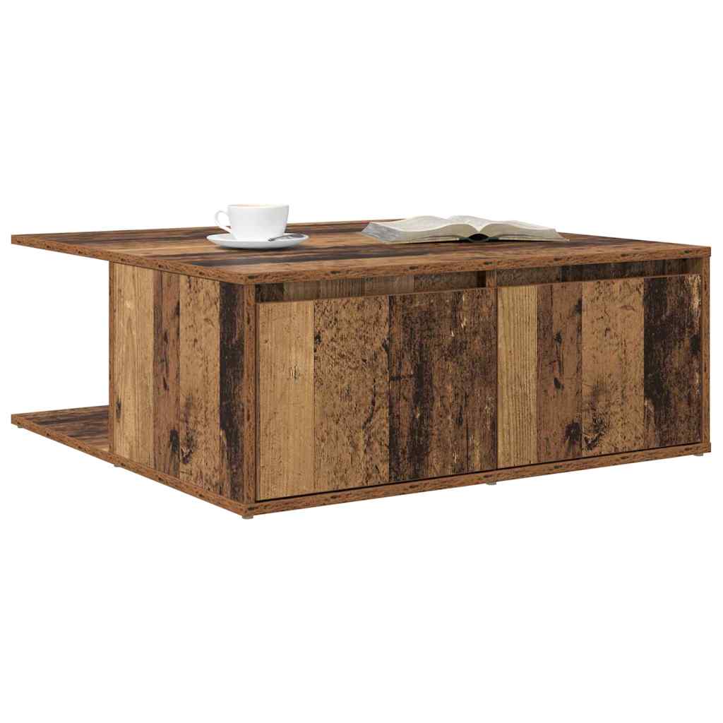 vidaXL Stolik kawowy z szufladą Stare drewno 80 x 80 x 31 cm
