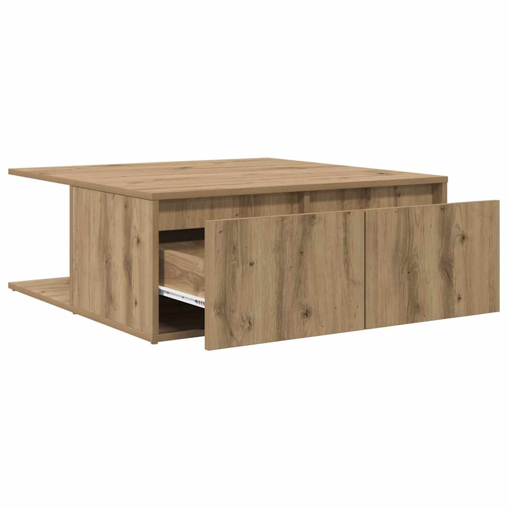 vidaXL Stolik kawowy z szufladą dąb artisan 80 x 80 x 31 cm