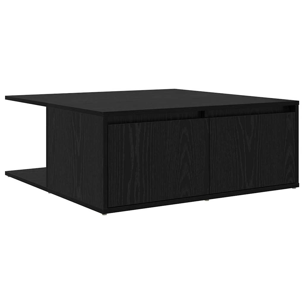 vidaXL Stolik kawowy z szufladą Czarny dąb 80 x 80 x 31 cm
