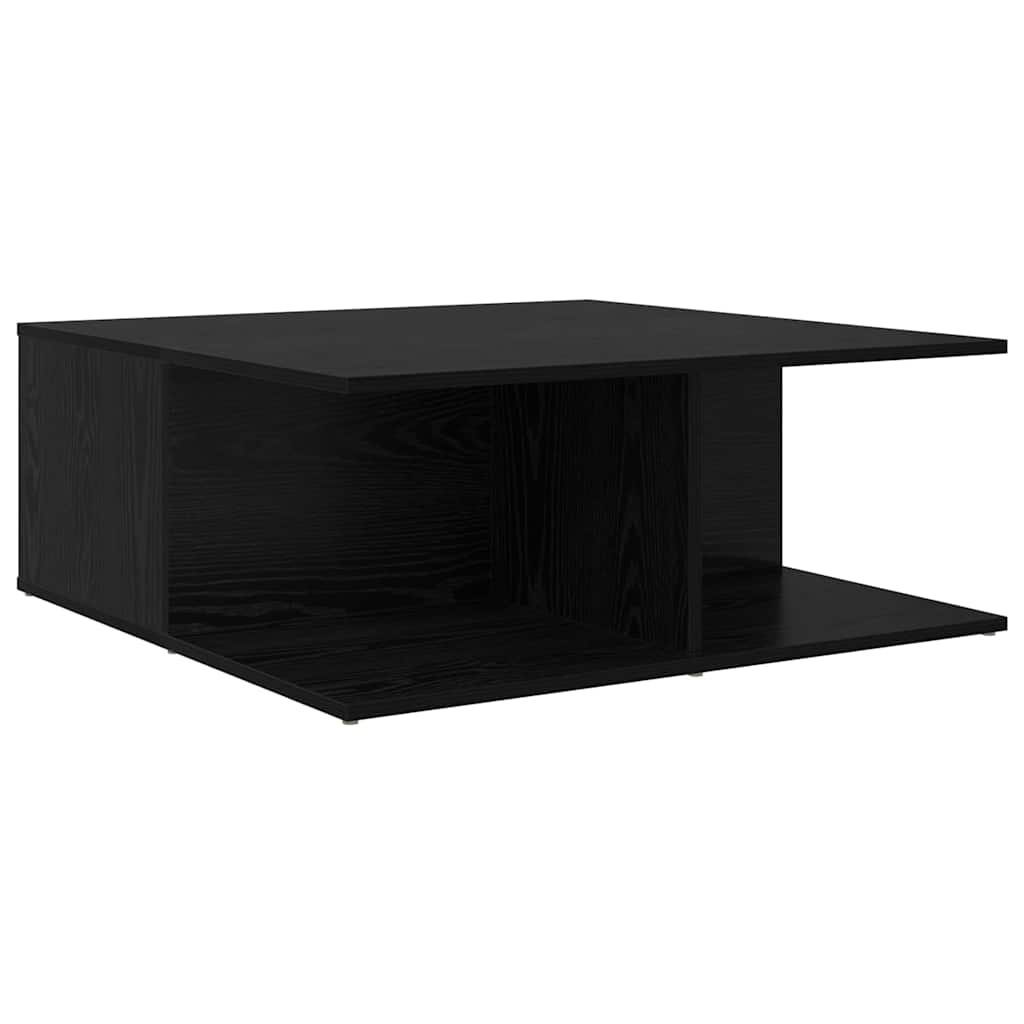 vidaXL Stolik kawowy z szufladą Czarny dąb 80 x 80 x 31 cm