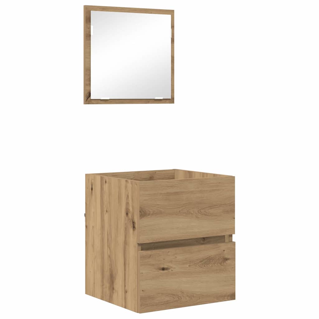 vidaXL Szafka Łazienkowa Z lustrem Dąb rzemieślniczy 41 x 38,5 x 45 cm