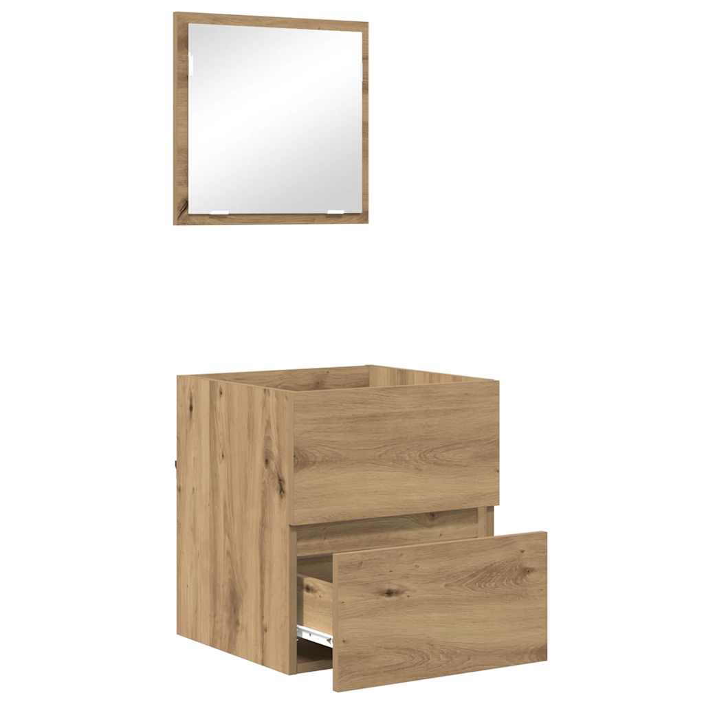 vidaXL Szafka Łazienkowa Z lustrem Dąb rzemieślniczy 41 x 38,5 x 45 cm