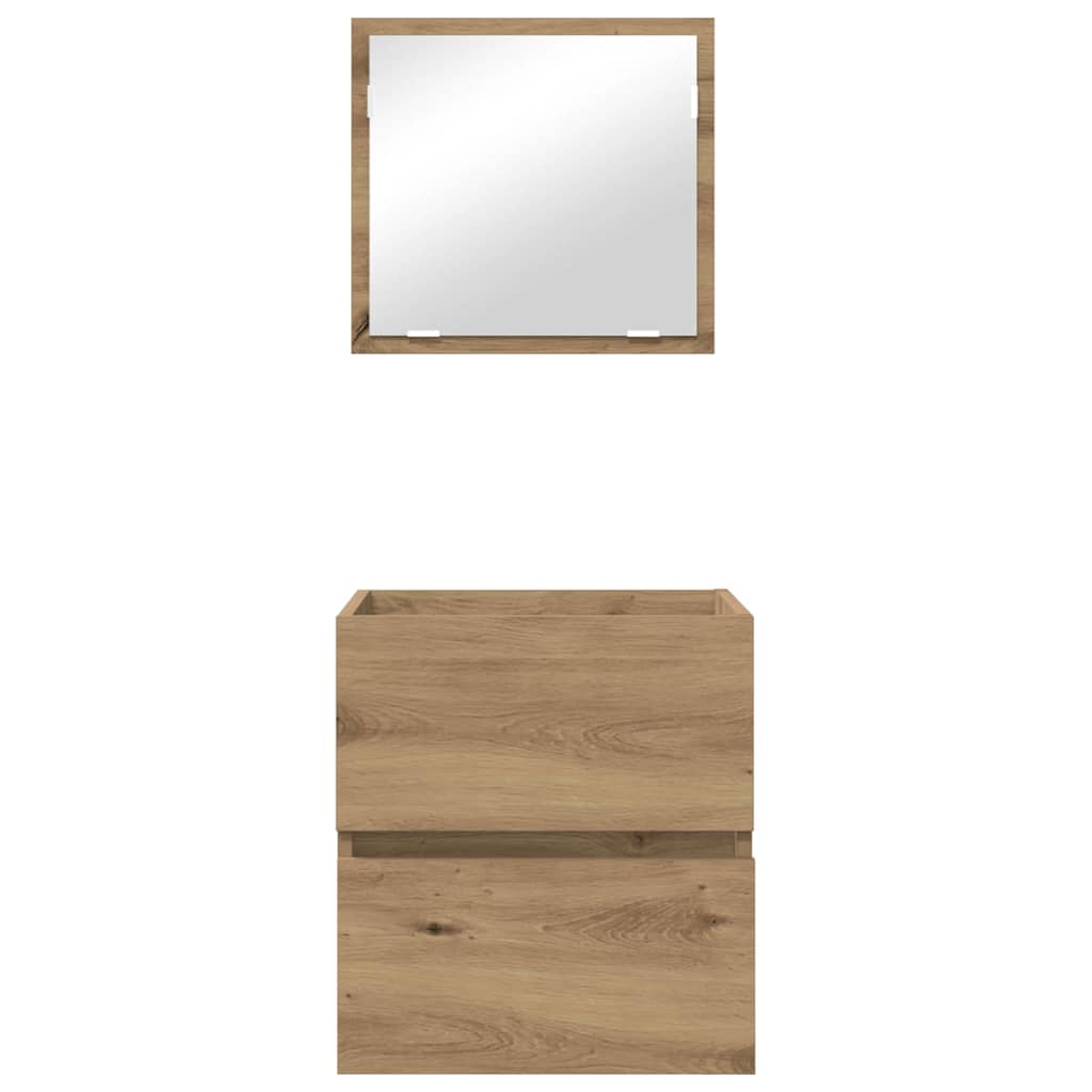 vidaXL Szafka Łazienkowa Z lustrem Dąb rzemieślniczy 41 x 38,5 x 45 cm