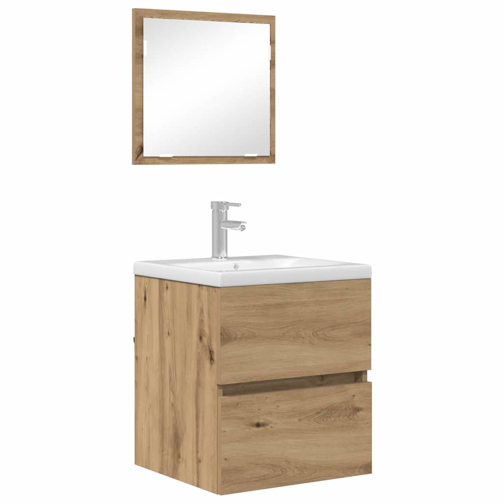 vidaXL Szafka Łazienkowa Z lustrem Dąb rzemieślniczy 41 x 38,5 x 45 cm