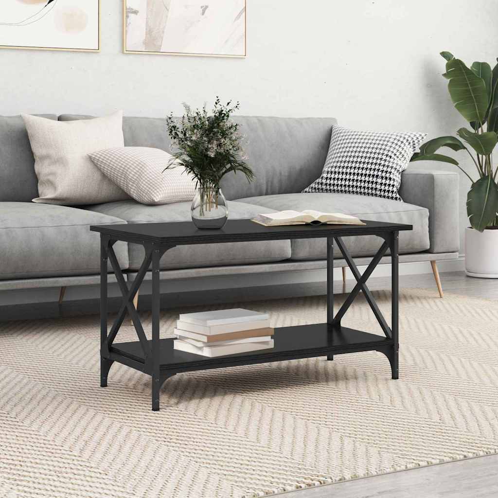vidaXL Stolik kawowy Czarny dąb 80 x 45 x 45.5 cm