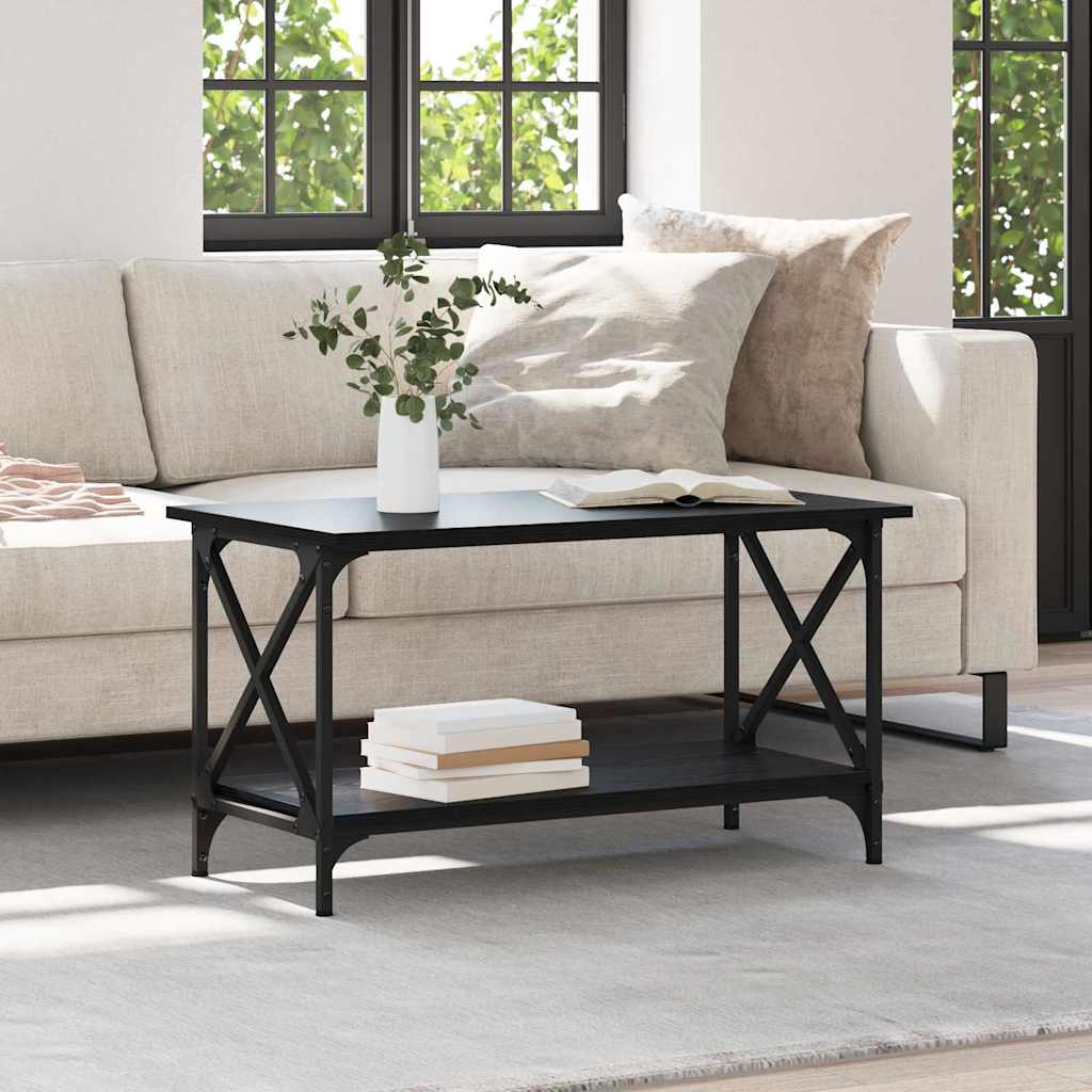 vidaXL Stolik kawowy Czarny dąb 80 x 45 x 45.5 cm