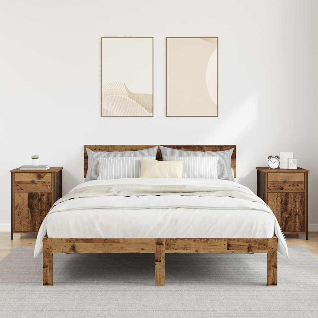 vidaXL Szafka Nocna z szufladą 2 pcs Stare drewno 40 x 42 x 60 cm