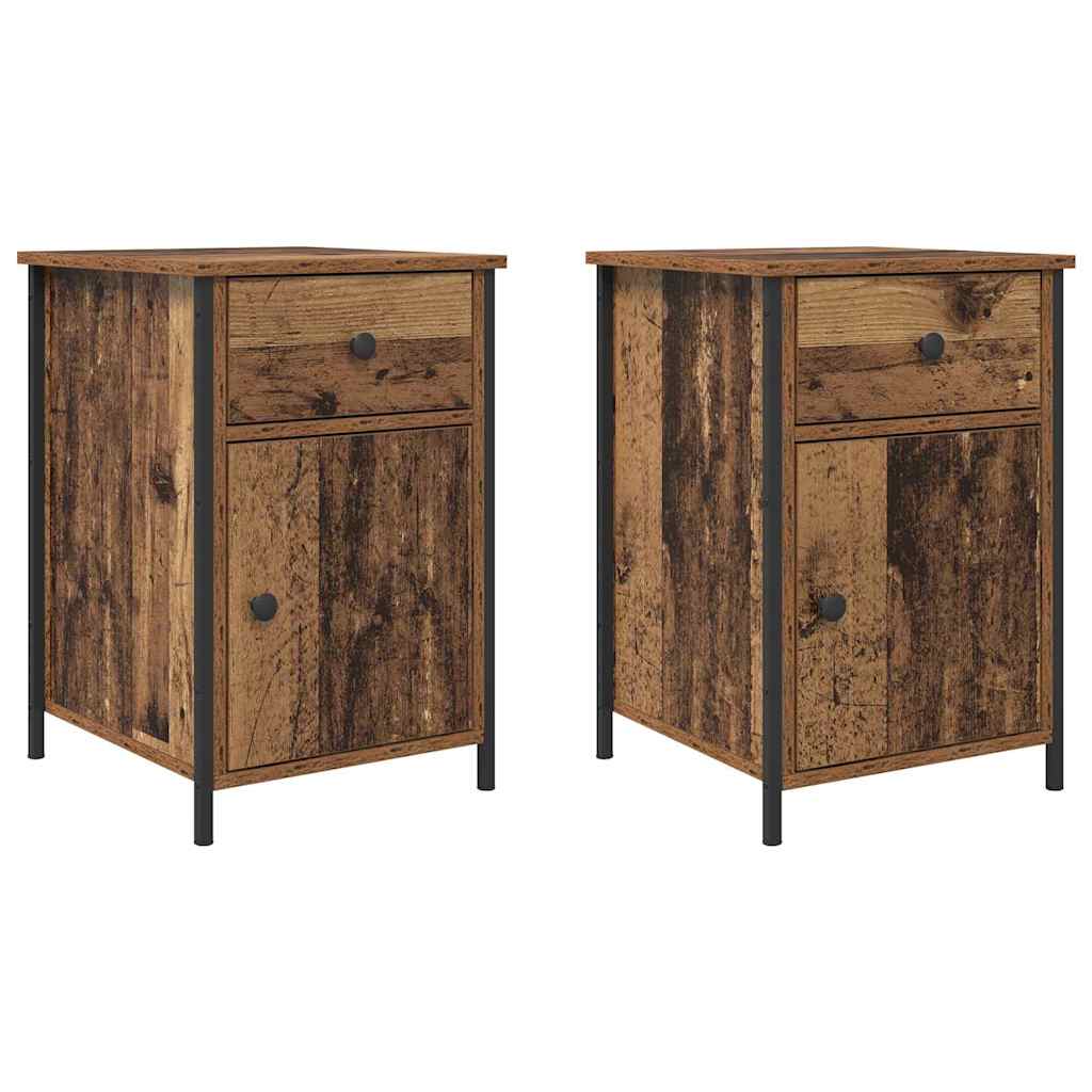 vidaXL Szafka Nocna z szufladą 2 pcs Stare drewno 40 x 42 x 60 cm